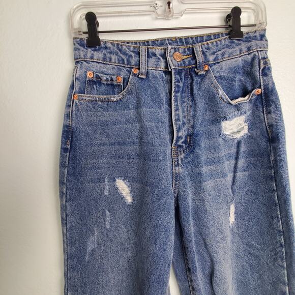 Shein Ripped Blue Jeans Size 4 - Picture 3 of 6